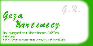 geza martinecz business card